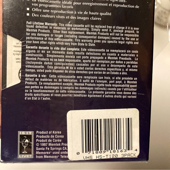 Memorex High Standard T-120 Sealed Blank VHS Video Tapes 6 Hours (pack of 2) - Picture 9 of 9